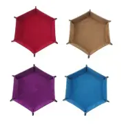 Foldable Tray Box PU Leather Folding Hexagon Coin Square Tray Game