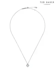 Ted Baker Silver Tone Amore Crystal Halo Heart Pendant Necklace (AJ8798) | $69