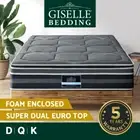 Giselle 35CM Mattress Bed 7 Zone Dual Euro Top Pocket Spring Medium Firm