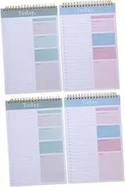 WEKADRIN 4pcs Notebook Planner Daily Large Organization Checklist Teacher Stationery Schedule School Note Pads Organizer Simplified Lined Undated Business Professional Sticky Notepads Paper