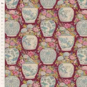 Quilting Patchwork Fabric TILDA Chic Escape Flowervase Maroon 50x55cm FQ