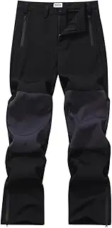 [KGYA] Winter Snow Pants for Men, Waterproof Fleece Lined Zipper Bottom Leg Snowboard Ski Pants for Outdoor Hiking Camping