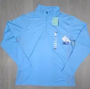 Mens Nautica Angler Bayside Blue Quarter Zip Pullover XL