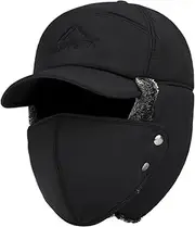 Winter Warm Hat Men Women Cap Ear Flap Cap Black Ski Cold Cap
