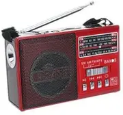 AM/FM/SW 3Band World Radio SD/USB MP3 Player Led Torch Rechargeable (Red)