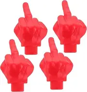 HORIALENCE 4pcs Quirky Red Finger Tire Valve Caps Easy Installation Car Accessories for Cars Suvs Bikes and Trucks Unique and Humorous Wheel Decor