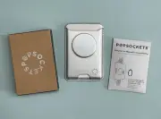 PopSockets Plant Leather PopWallet+ PopGrip Magsafe -Leather Silver Aluminum NEW