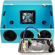 Engraving Dust Box with LED Lights and Fans, Metal Integrated Table Grinding Engraving Polishing Machine Dust Proof Cover, with Water Circulation Equipment B