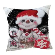 Adorable Christmas Snowflake Wishes Snowman Cushion Cover