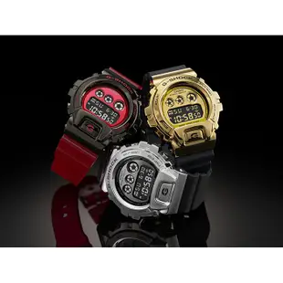 【CASIO 卡西歐】G-SHOCK DW-6900 25周年 街頭嘻哈金屬手錶 金 GM-6900G-9DR