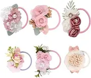 ORFOFE 6pcs Flower Hair Ties for Elastic Ponytail Holders Chic Floral Hair Accessories for Comfortable Stretchy for Parties Everyday Use