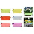 Window Box Planter with Drainage Hole and Tray Porch Container Flower Pot