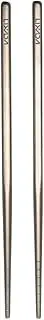 RAYWE 1 Pair of Titanium Lightweight Ultra-Strong Square Reusable Chopsticks with Carrying Pouch Camping Utensils Outdoor 195mm/230mm