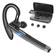 Wireless Bluetooth 5.1 Earpiece Dual Mic Earbud Noise Cancelling Trucker Headset