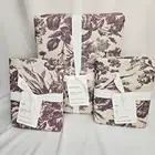 New Pottery Barn Sorrel Toile King/Cal King Duvet Cover & 2 King Shams in Plum
