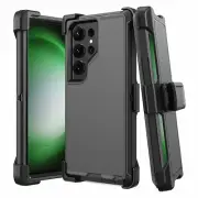 For Samsung Galaxy S23 S22 S21+ S20 Ultra Shockproof Defender Black Case +Screen