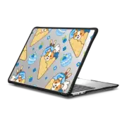 MacBook Air 13-inch (M2 - M4) Impact Case Cute Corgi Waffle Cone with Blueberry Ice Cream & Macaron with Chocolate Stick - Kawaii Dog Anime Puppy with Sweet Food & Blue Fruit