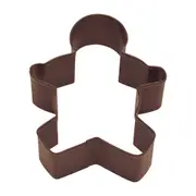 R&M Gingerbread Boy Cookie Cutter Polyresin Coated Steel Mould 9cm Brown