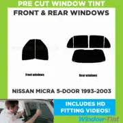 For Nissan Micra 5-door 1993-03 Full Pre Cut Window Tint Kit Front & Rear Film
