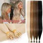 14"-24" Hair Extensions Nano Ring 100% Russian Remy Human Hair F Tips Elastic 1g