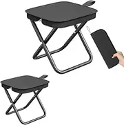 Camping Stool, Folding Chair with Carrying Bag 2 Pieces, Lightweight and Compact Outdoor Footstool for Traveling, Camping, Fishing, Picnic, BBQ, Small Folding Stool