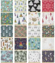 Ambesonne Christmas Microfiber Fabric by The Yard for Arts and Crafts