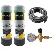 Disposable Gas Bottle - ARGON / CO2 - 2.2 Litre - 2 x Bottle Combo MIG - TIG