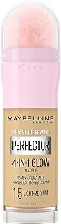 Maybelline Instant Age Rewind Instant Perfector 4-In-1 Glow Makeup - Primer, Concealer, Highlighter and BB Cream in 1, Light/Medium, 0.68 fl oz