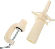 TOGEVAL Holder Mannequin Stand Wig Holder for Display Mannequin Head Stand Holder Mannequin Head Clamp Holder Portable Wig Stand Wig Display Stand Styling Head Stand Plastic Beige