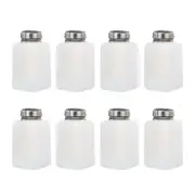 8pcs 6.8 Oz/200ml Alcohol Push Down Pump Dispenser Bottle Press, White