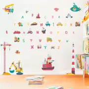 NNEKGE The Vehicles and Letters Wall Sticker