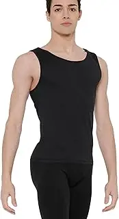 [Wearmoi] Wear Moi TSH002BLA12 Ballet Tank Top, Boys, Wide Open, Round Neck, Elastic Ant, Microfiber Material (12-14 Years), Black