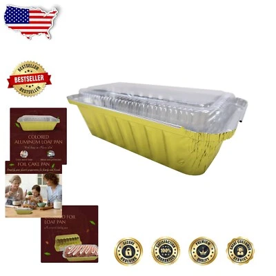 Versatile 2lb Disposable Loaf Pans with Secure Lids - Bake & Store Effortlessly