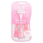 Gillette, Venus, Sensitive, 3 Disposable Razors
