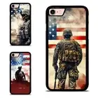 army us flag Brave Soldier Rigid Plastic For iPhone XS 11 12 13 14 15 16 Pro Max