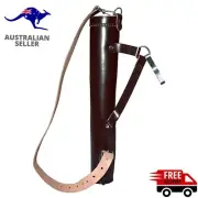 Genuine Cow Leather Adjustable Strap Bag Traditional Archery Arrow Back Quiver