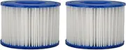 Pool Filter Cartridge Replacement High Flow Core Washable Pleated Fabric Effective Dirt Lock Technology for Hot Tubs Spas Kid Swimming Pools PP Material 108x74mm 2Pcs