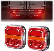 2Pack Wireless Trailer Lights Kit, Magnetic Wireless Led Trailer Rear Lights Kit, Rechargeable Magnetic Led Trailers Cordless Light, for Truck, Rv, Camper, Boat, Carava