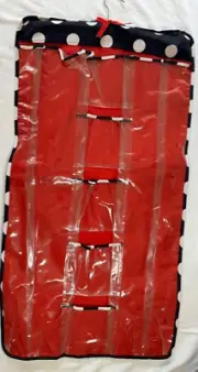 RAYMOND WAITES HANGING GIFT WRAPPING ORGANIZER BLACK WHITE POLKA DOT RED NWT