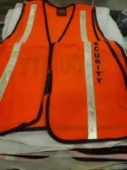 Orange -Yellow Reflective Security Safety Vest, front & back, USA NEW