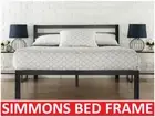 MODERN SIMMONS KING SINGLE DOUBLE QUEEN KING SIZE BLACK METAL BED FRAME