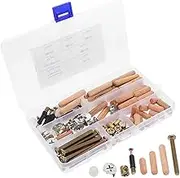 iplusmile 95 Pcs Double Beds Hardware Replacement Kit Comprehensive Crib Screws Set with Bolts Barrel Nuts Wooden Dowels Hexagonal Socket Head Cap Screws for Bunk Bed Assembly