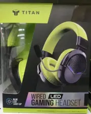 Titan Wired LED Gamer Headset Green And Black