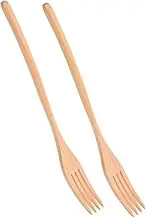LAPYAPPE 2pcs Wooden Forks for Serving Mixing Stirring Salad and Cooking Utensils for Home and Restaurant Use Optimal for Pasta and Appetizers