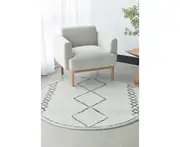 Rug Culture Paradise Kylie Round Rug - White/Black