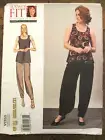~VOGUE PATTERNS V1355 - SANDRA BETZINA - MISSES' TOP & PANTS - Uncut - ONE SIZE~
