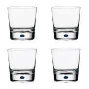 Orrefors Crystal Intermezzo Blue Double Old Fashioned Glass (Set of Four)