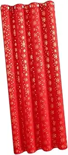 TOKIDNY Snowflake Curtains Christmas Curtains Treatment Led Fabric Decor Winter Xmas Window Xmas Supplies Opaque Snowflakes Room Christmas Drape Decorations Black Window Red Polyester