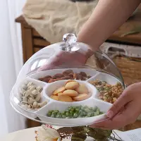 在飛比找蝦皮購物優惠-#特價水果試吃盤帶蓋分格展示託盤塑膠透明蛋糕罩超市食品麵包品