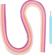 uxcell Paper Quilling Kit, 21.3 Inch 5mm Paper Quilling Strips with Blue Pen for Beginners DIY Hand Crafts Teaching Tools Flower Decoration(Pink, Pack of 120)